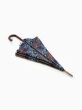 Luxury double canopy umbrella with maple wood handle and shaft by David David, a fashion accessories brand and print studio based in London England, specialising in bold geometric print