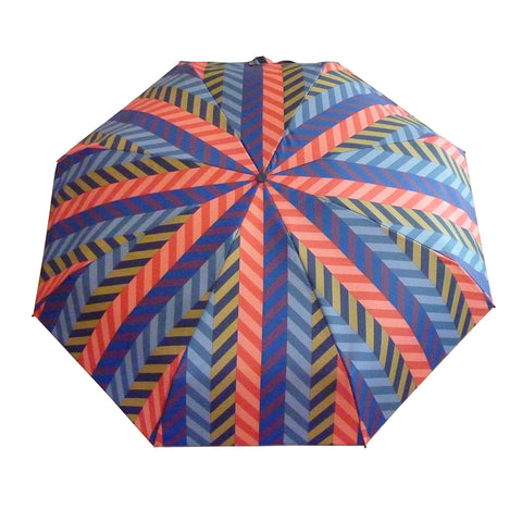 Compact umbrella by David David, a fashion accessories brand and print studio based in London England, specialising in bold geometric print