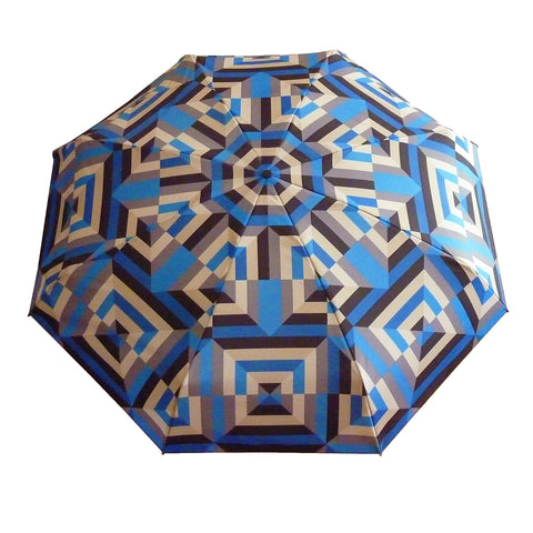 Compact umbrella by David David, a fashion accessories brand and print studio based in London England, specialising in bold geometric print