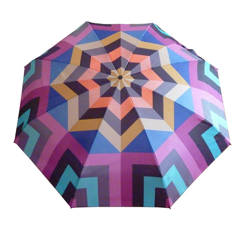 Compact umbrella by David David, a fashion accessories brand and print studio based in London England, specialising in bold geometric print