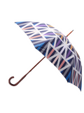 Luxury double canopy umbrella with maple wood handle and shaft by David David, a fashion accessories brand and print studio based in London England, specialising in bold geometric print