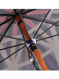 Luxury double canopy umbrella with maple wood handle and shaft by David David, a fashion accessories brand and print studio based in London England, specialising in bold geometric print