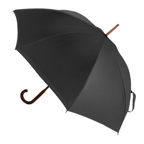 Luxury double canopy umbrella with maple wood handle and shaft by David David, a fashion accessories brand and print studio based in London England, specialising in bold geometric print