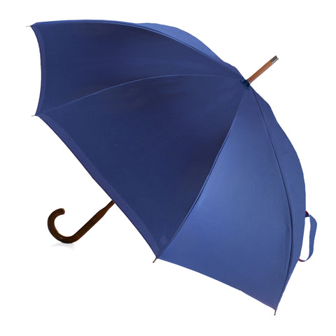 Luxury double canopy umbrella with maple wood handle and shaft by David David, a fashion accessories brand and print studio based in London England, specialising in bold geometric print