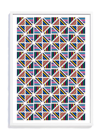 Fine art print made in England by David David, a fashion accessories brand and print studio based in London, specialising in bold geometric print
