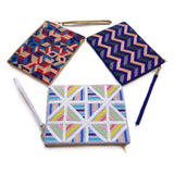 Luxury artisan hand-crafted beaded clutch from David David, award winning London designer of bold geometric prints for fashion and the home.  Beautiful accessories rooted in fine art and design.