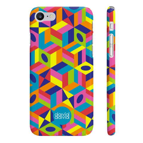 Bold geometric print phone case from London fine art based brand, David David.  Available for iPhone 6, 6S, 7, 7 Plus, 8, 8 Plus and Samsung Galaxy 6, 6 Edge, 7 and 7 Edge. 