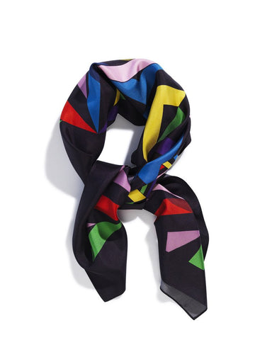 Luxury silk pocket square made in England by David David, a fashion accessories brand and print studio based in London, specialising in bold geometric print