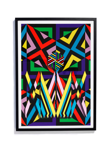 Fine art print made in England by David David, a fashion accessories brand and print studio based in London, specialising in bold geometric print