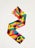 Luxury silk scarf made in England by David David, a fashion accessories brand and print studio based in London, specialising in bold geometric print